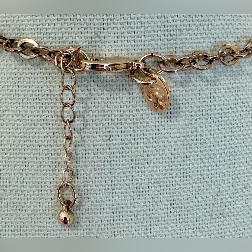 💖Charming Charlie Rose Gold Tone Floral Rhinestone Collar Necklace 18” - Picture 5 of 6